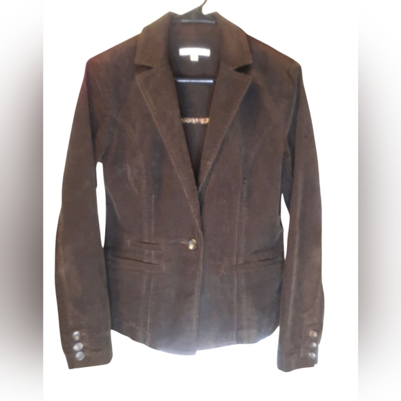CAbi Brown Blazer Structured Corduroy Suit Jacket Small Dark Brown - Picture 3 of 14